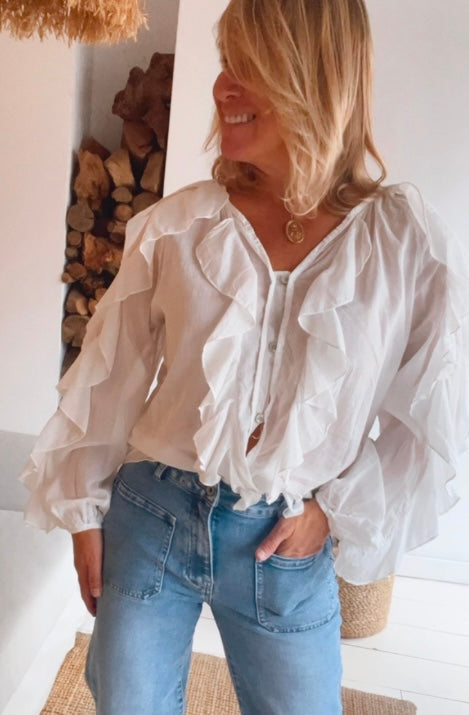Alana | Elegant Ruffled Blouse