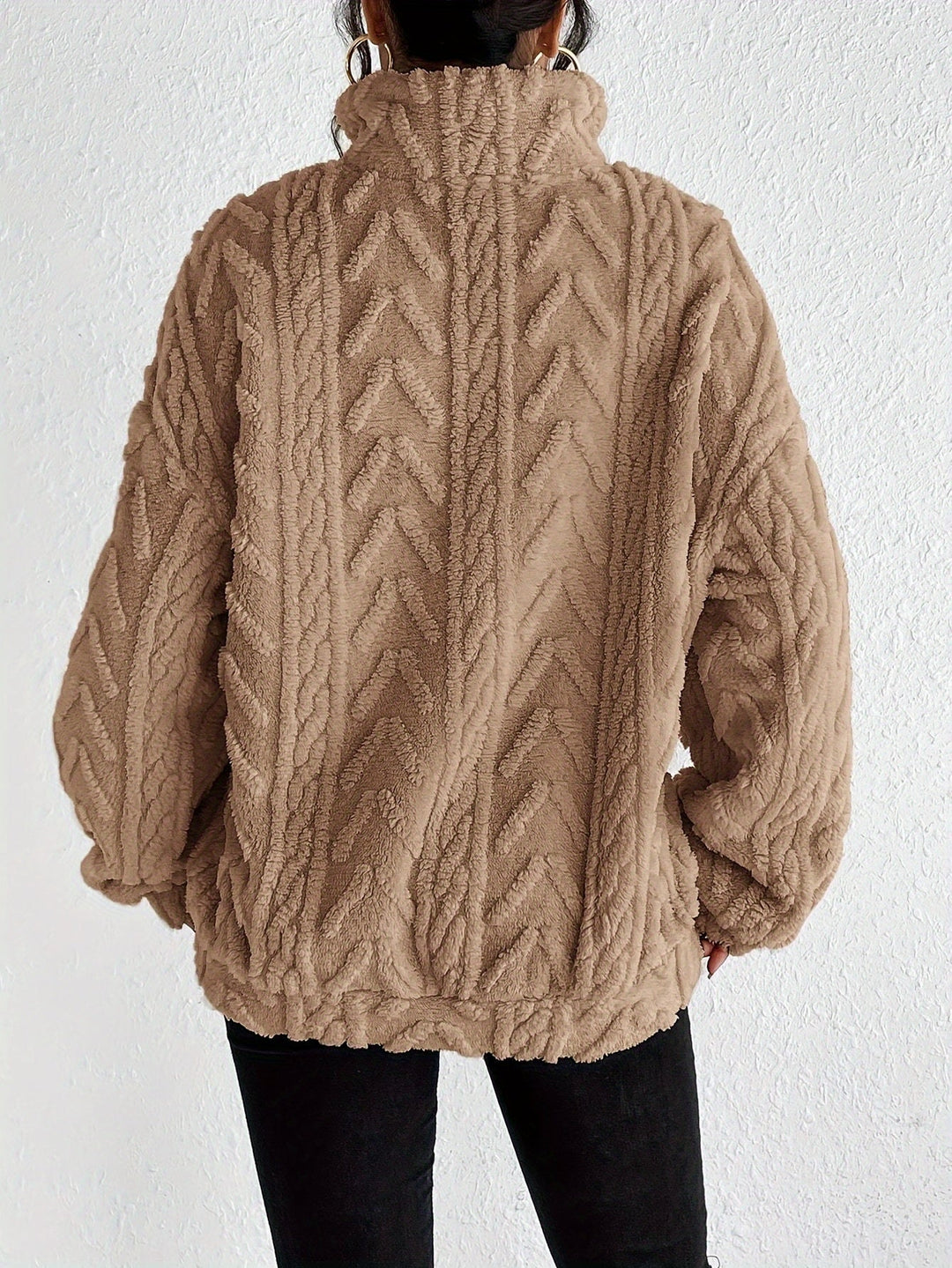 Dianne - Luxe Cable-Knit Fleece Sweatshirt