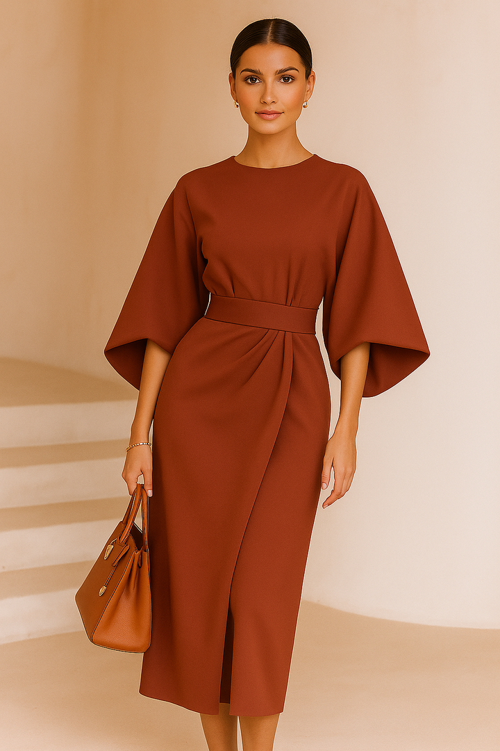 Milena - Elegant Dress with Lantern Sleeves