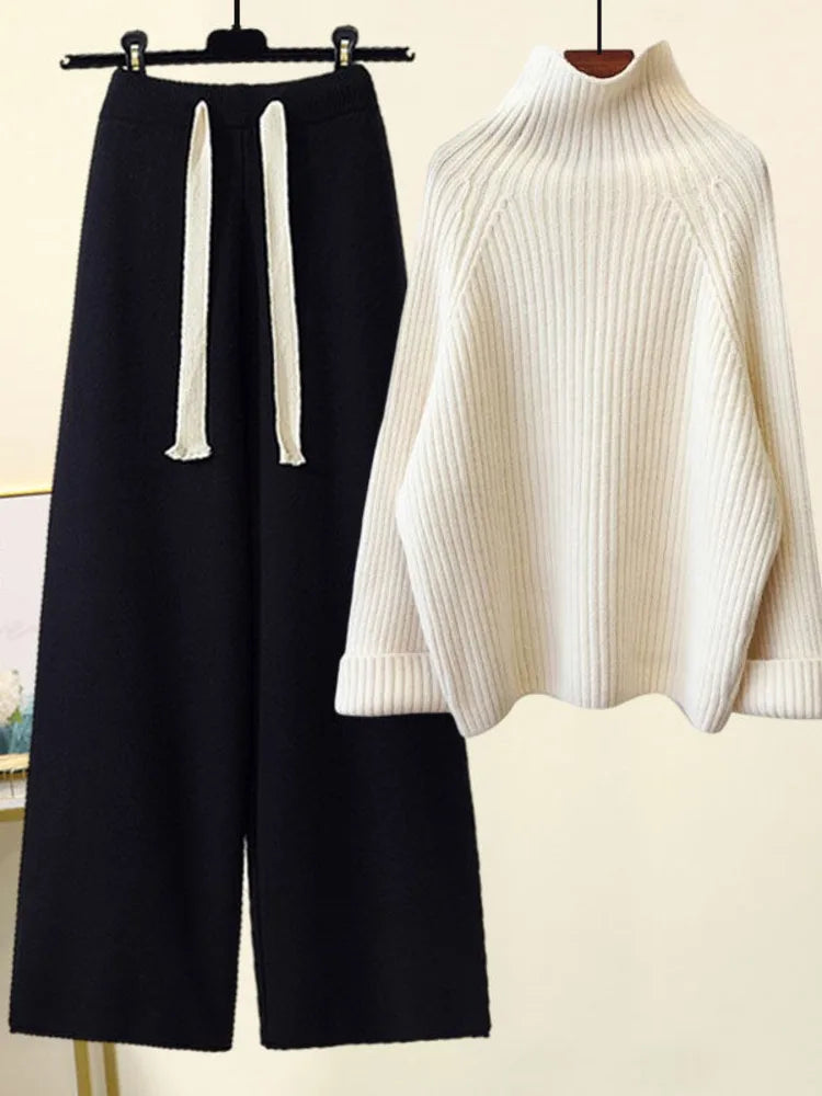 Geraldine - Chic Turtleneck & Wide-Leg Set