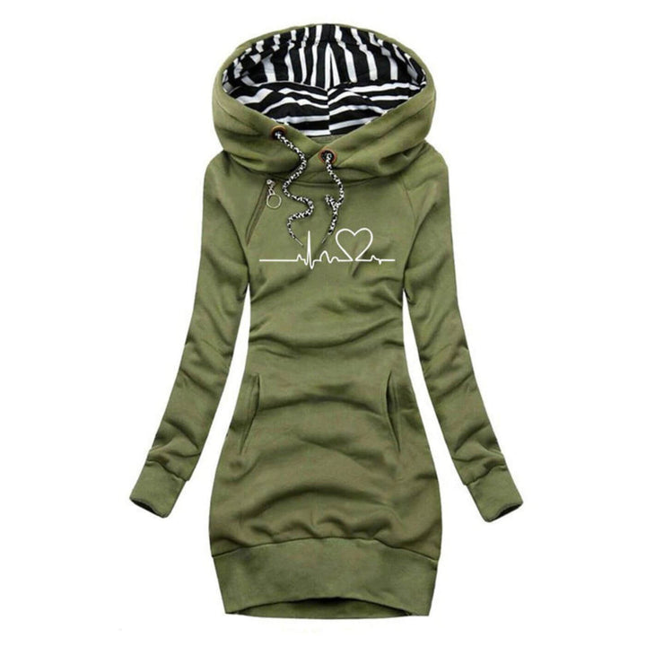 Eugene - Hooded dress with heartbeat print