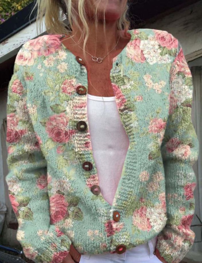 Fiona - Cardigan with floral print