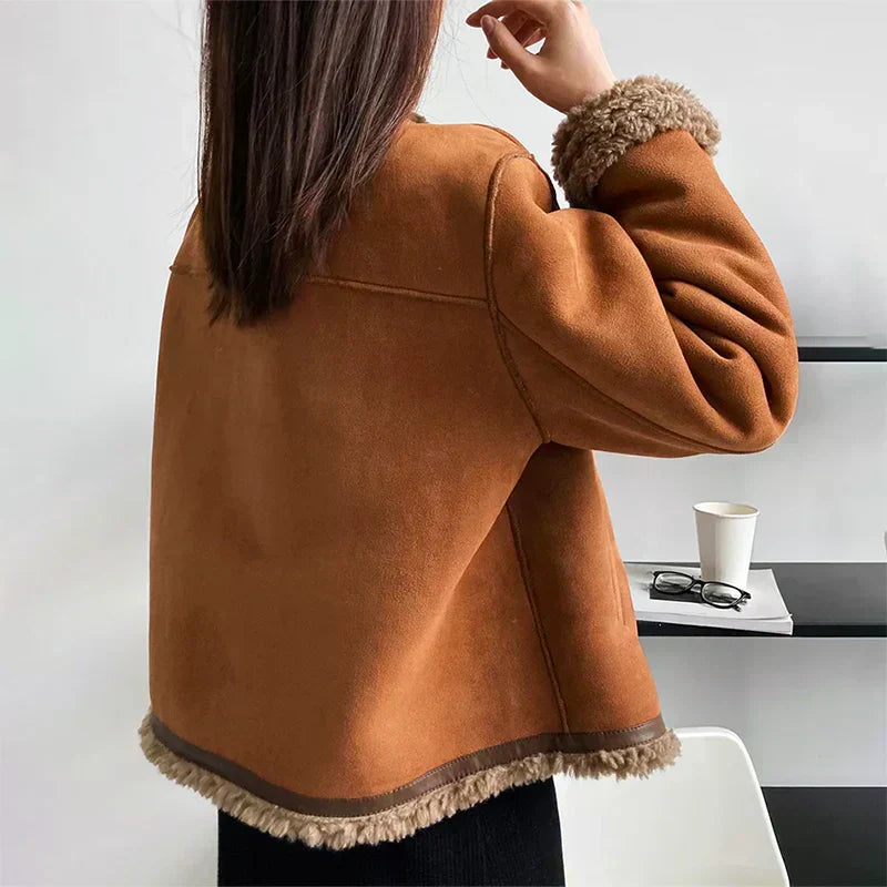 Monica - Shearling Button Jacket